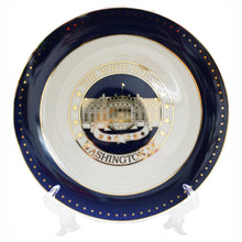 Load image into Gallery viewer, White &amp; Blue Plates 8" with Great Seal, White House, or Captiol 8"